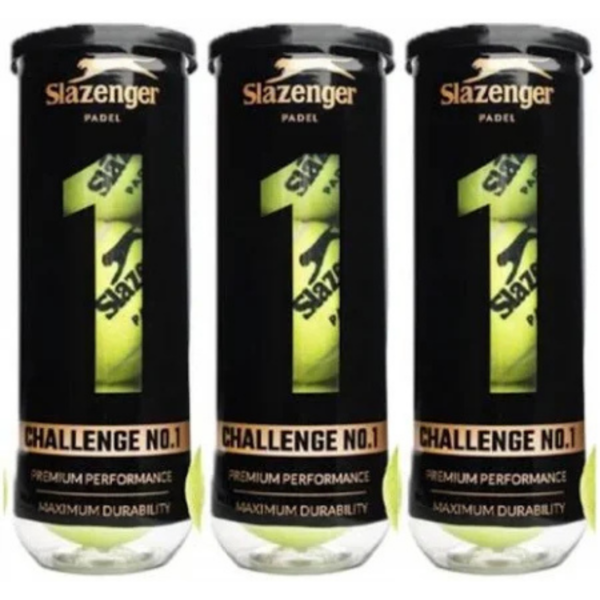 Oferta 3 tarros de pelota padel Slazenger Chalenge x 3