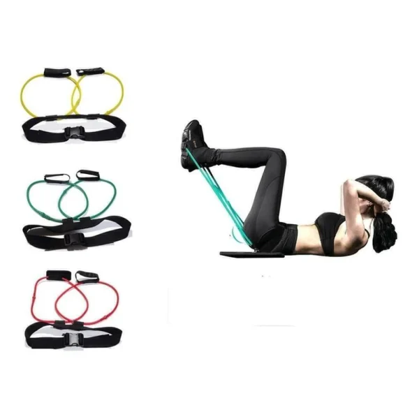 Booty Belt banda de látex para glúteos con cinturón ajustable y manijas.