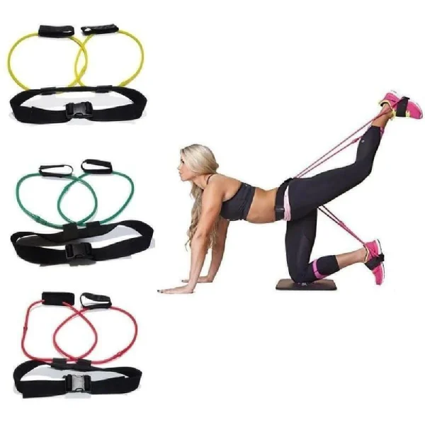 Booty Belt banda de látex para glúteos con cinturón ajustable y manijas.