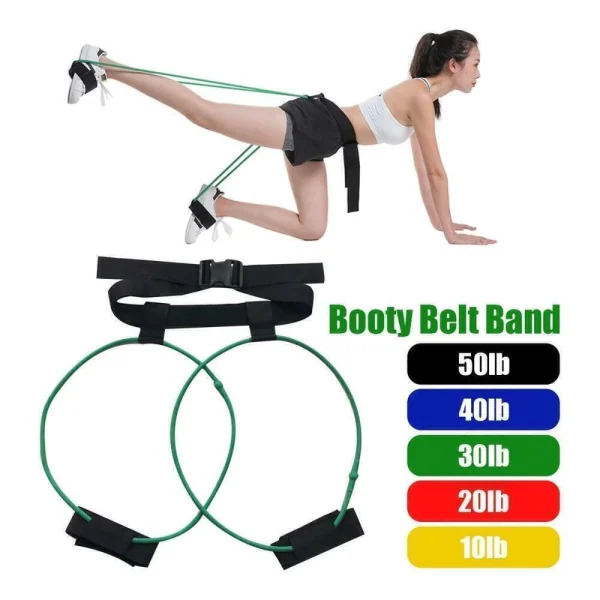 Cinturon de Resistencia con Banda Tubular Booty 10-20- 30- 40 y 50lb - Imagen 2